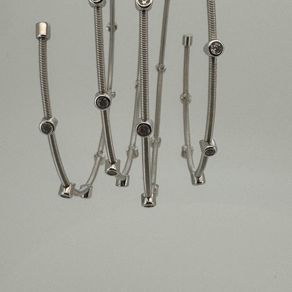 Sterling Silver Adjustable Bracelets With Gem Acc… - image 1